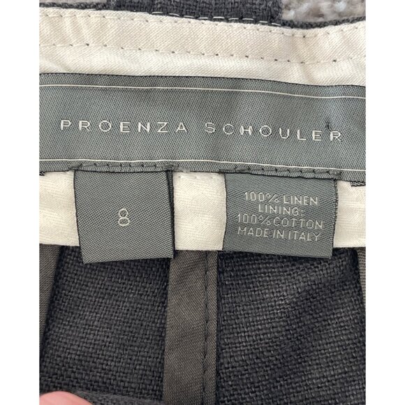 Proenza Schouler 100% Linen Dark Gray Shorts 7.5 in Inseam Made in Italy Size 8 - Picture 6 of 7